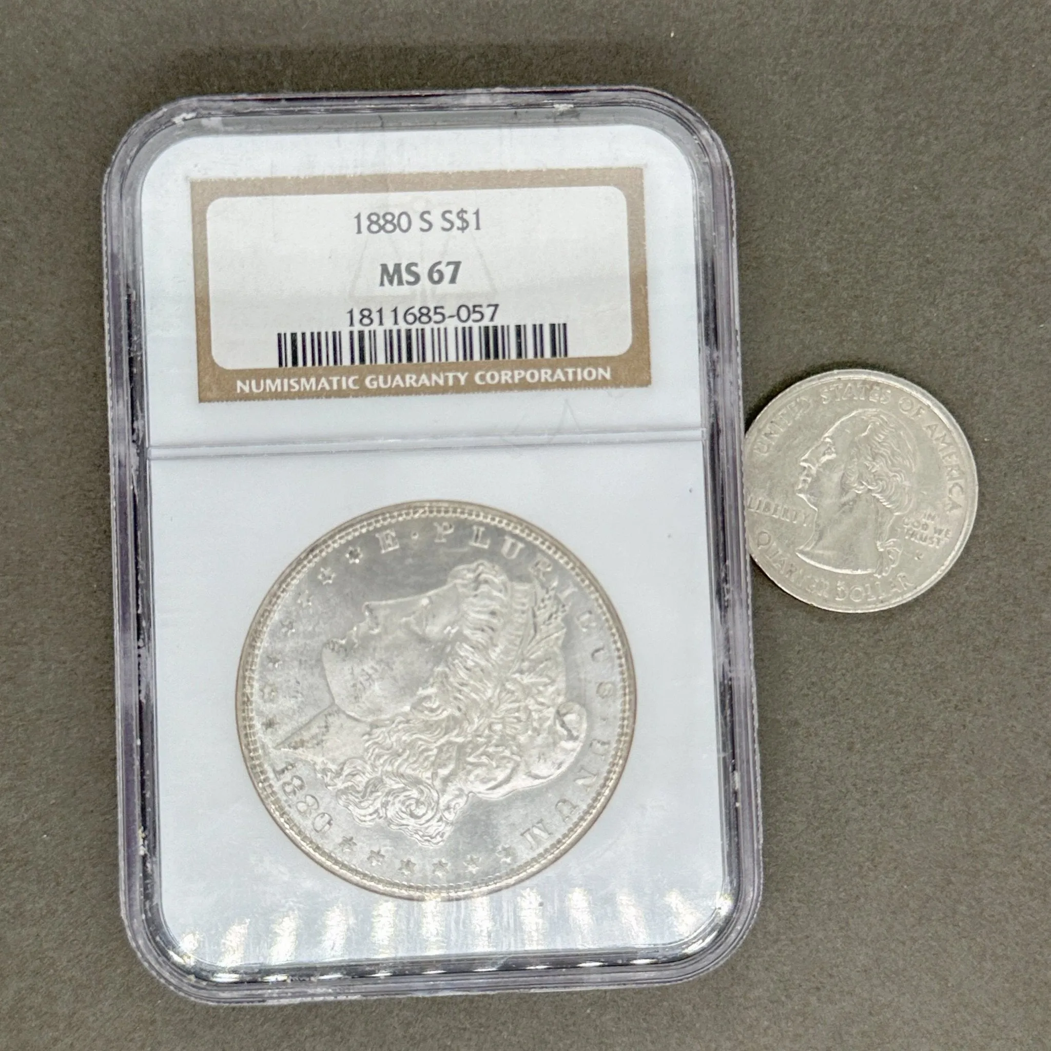 Estate 0.900 Fine Silver 1880 $1 Morgan Dollar NGC MS67