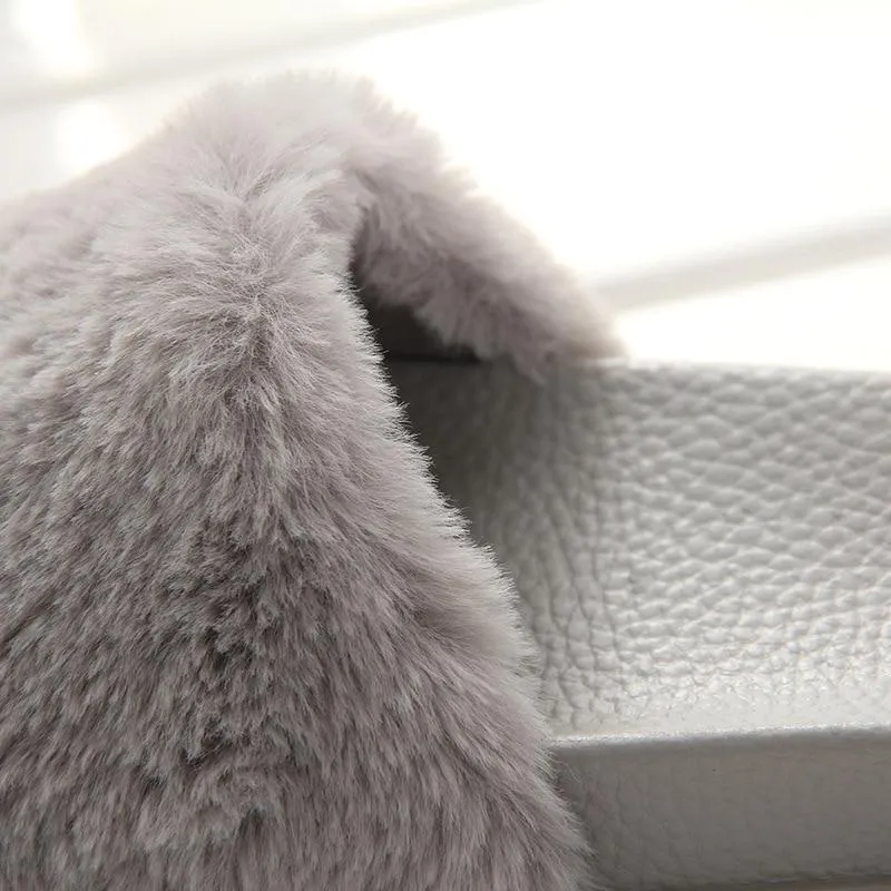 Faux Fur Slippers Slip On