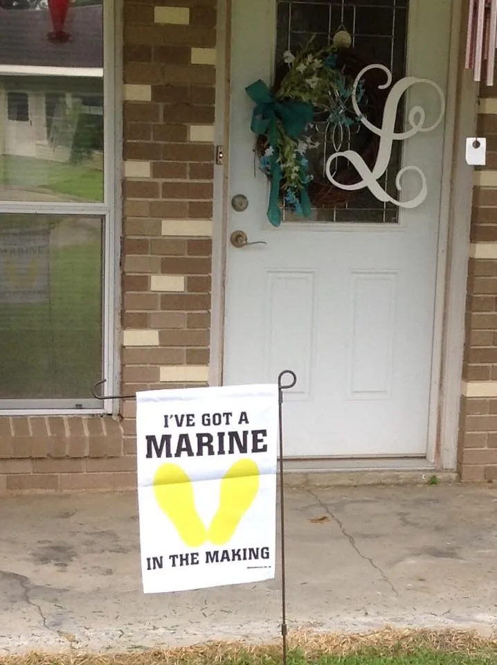 Garden Flag: A Marine in the Making Yellow Footprints