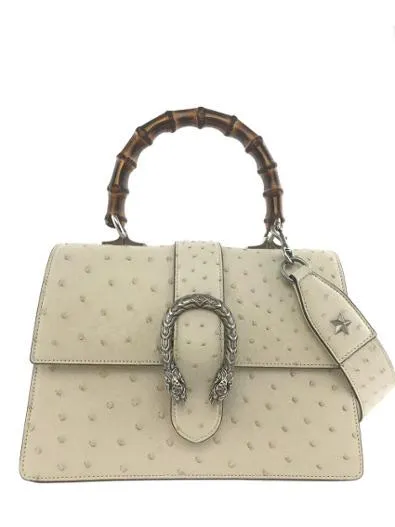 Gucci Dionysus Bamboo Top Handle Ostrich Bag