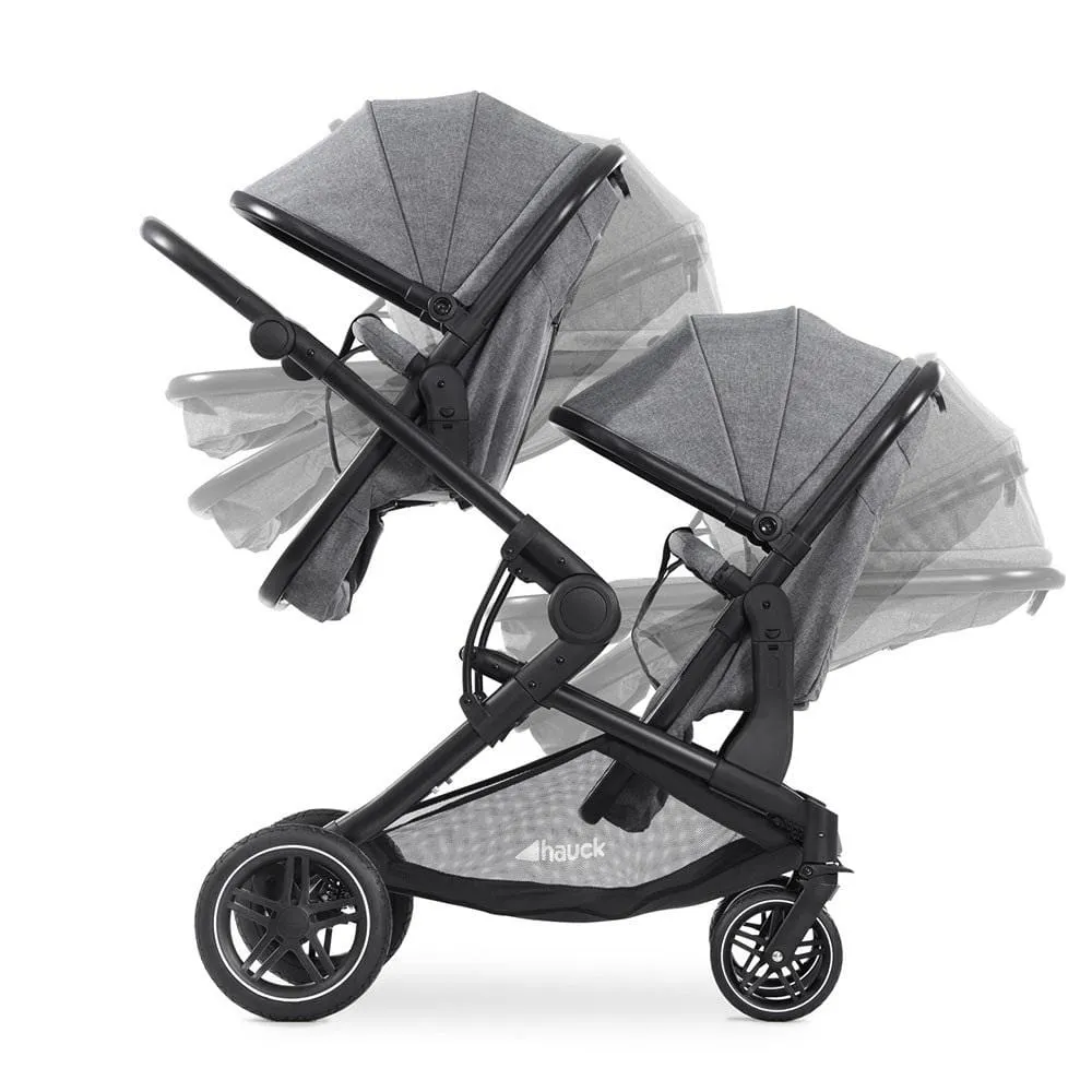 Hauck Atlantic Twin Pushchair - Melange Grey