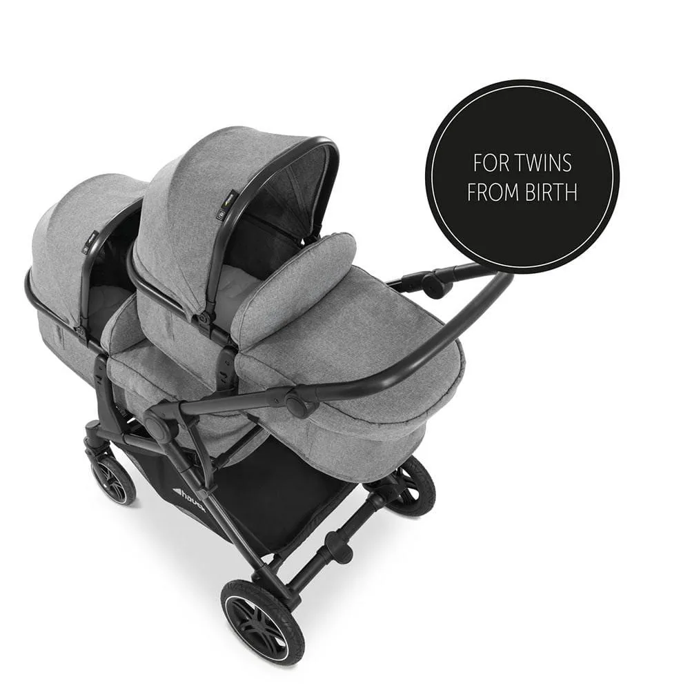 Hauck Atlantic Twin Pushchair - Melange Grey