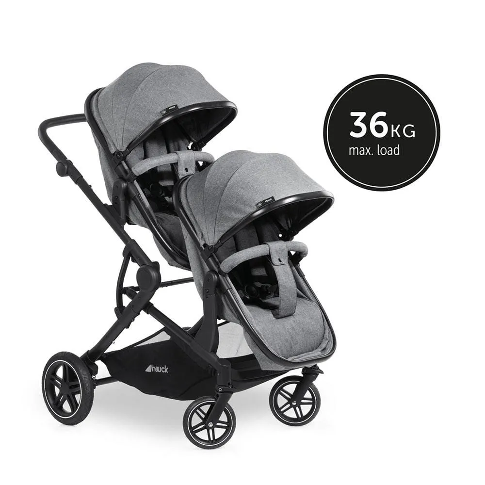 Hauck Atlantic Twin Pushchair - Melange Grey