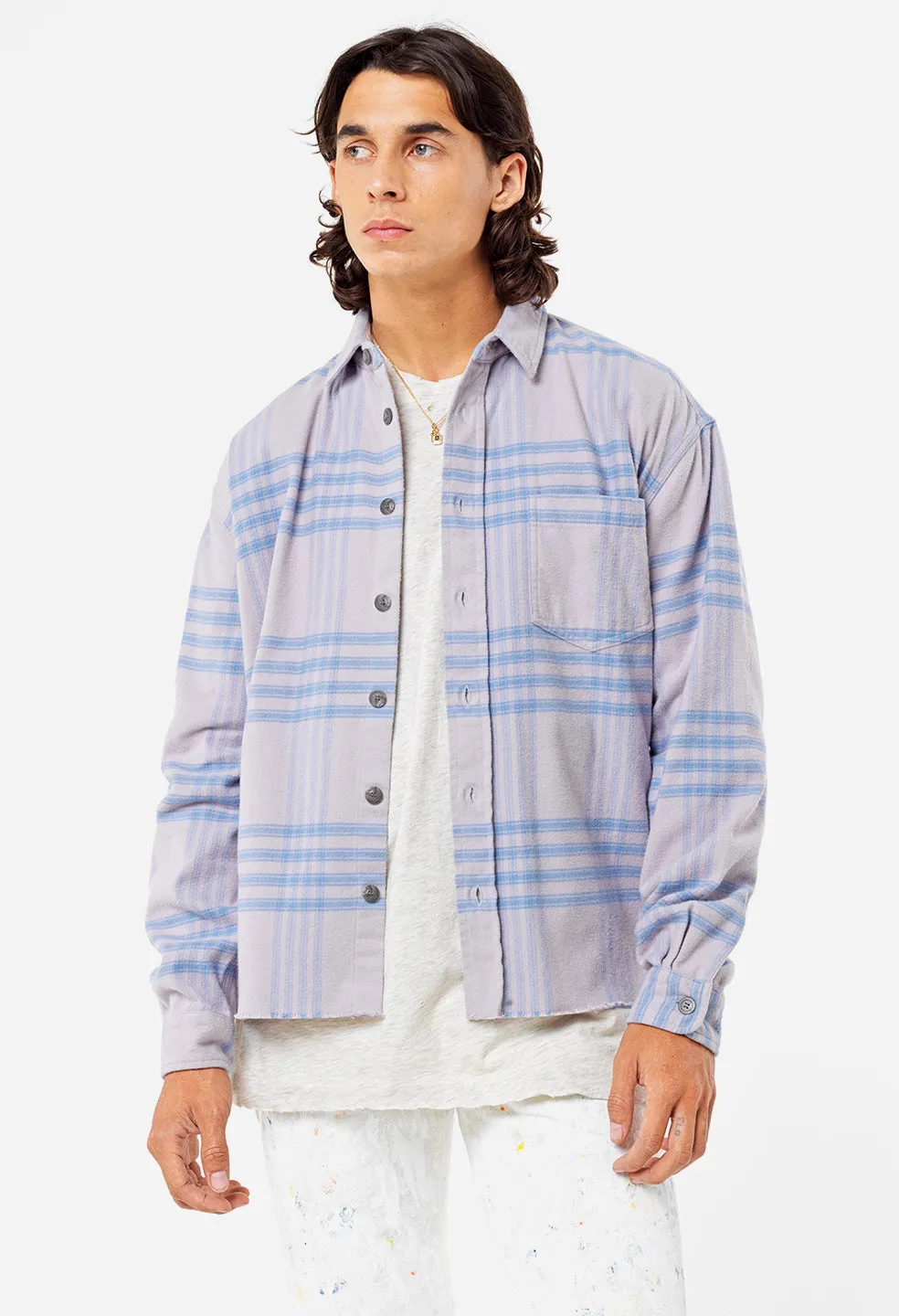 Hemi Oversized Shirt / Acai Check