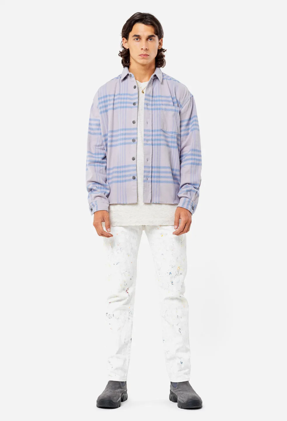 Hemi Oversized Shirt / Acai Check