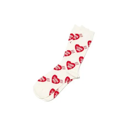 HUMAN MADE HEART SOCKS.- RED