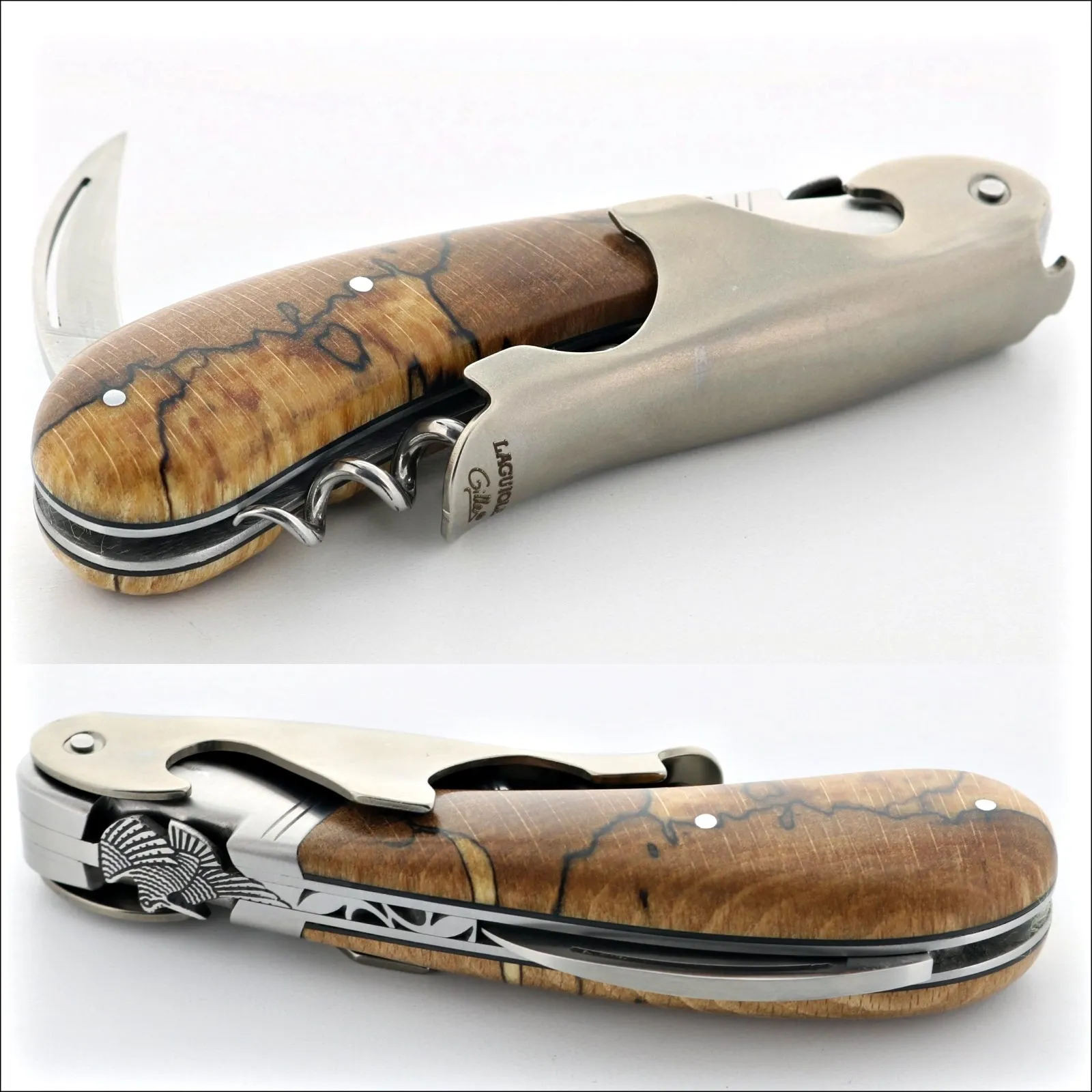 Laguiole Magnum Corkscrew Deco Woodcock - Burled Beech End Grain Corkscrew