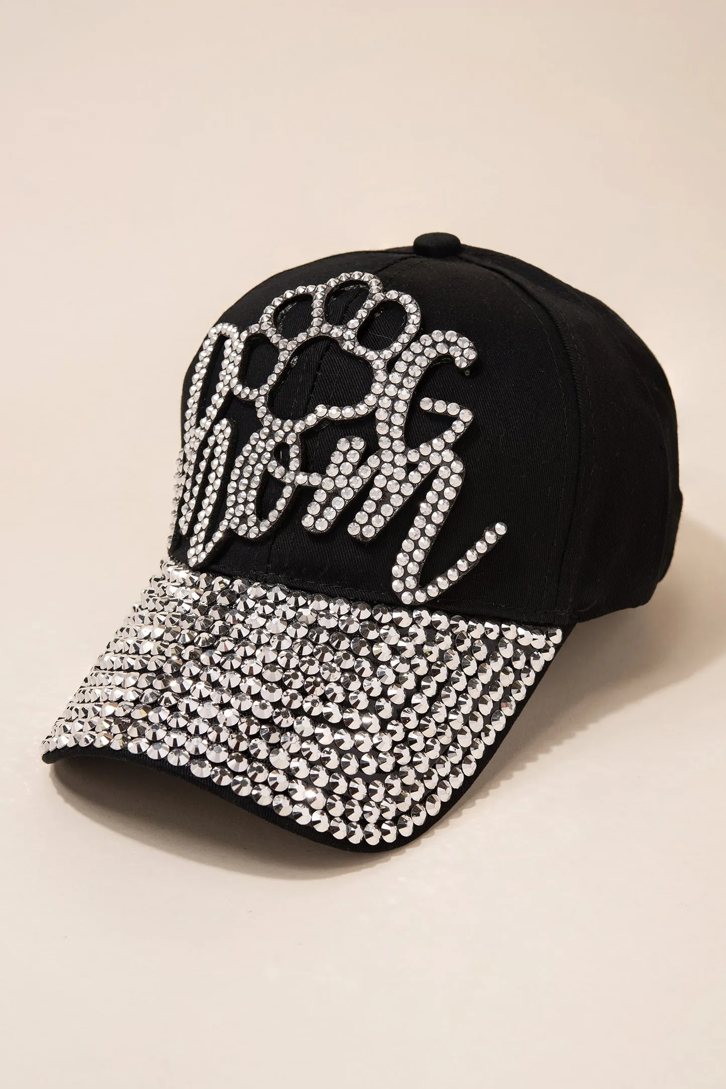 Large Paw Dog Mom Cap with Full Bill Jewels