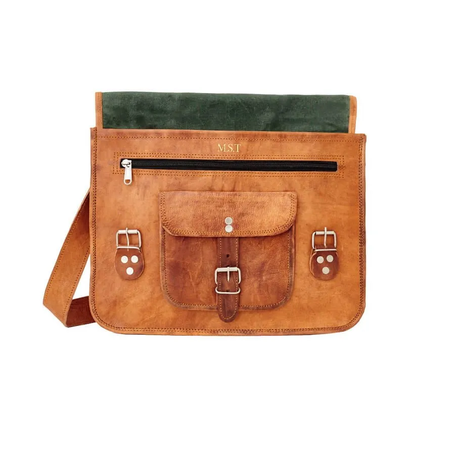 Large Satchel with Front Pocket and Handle