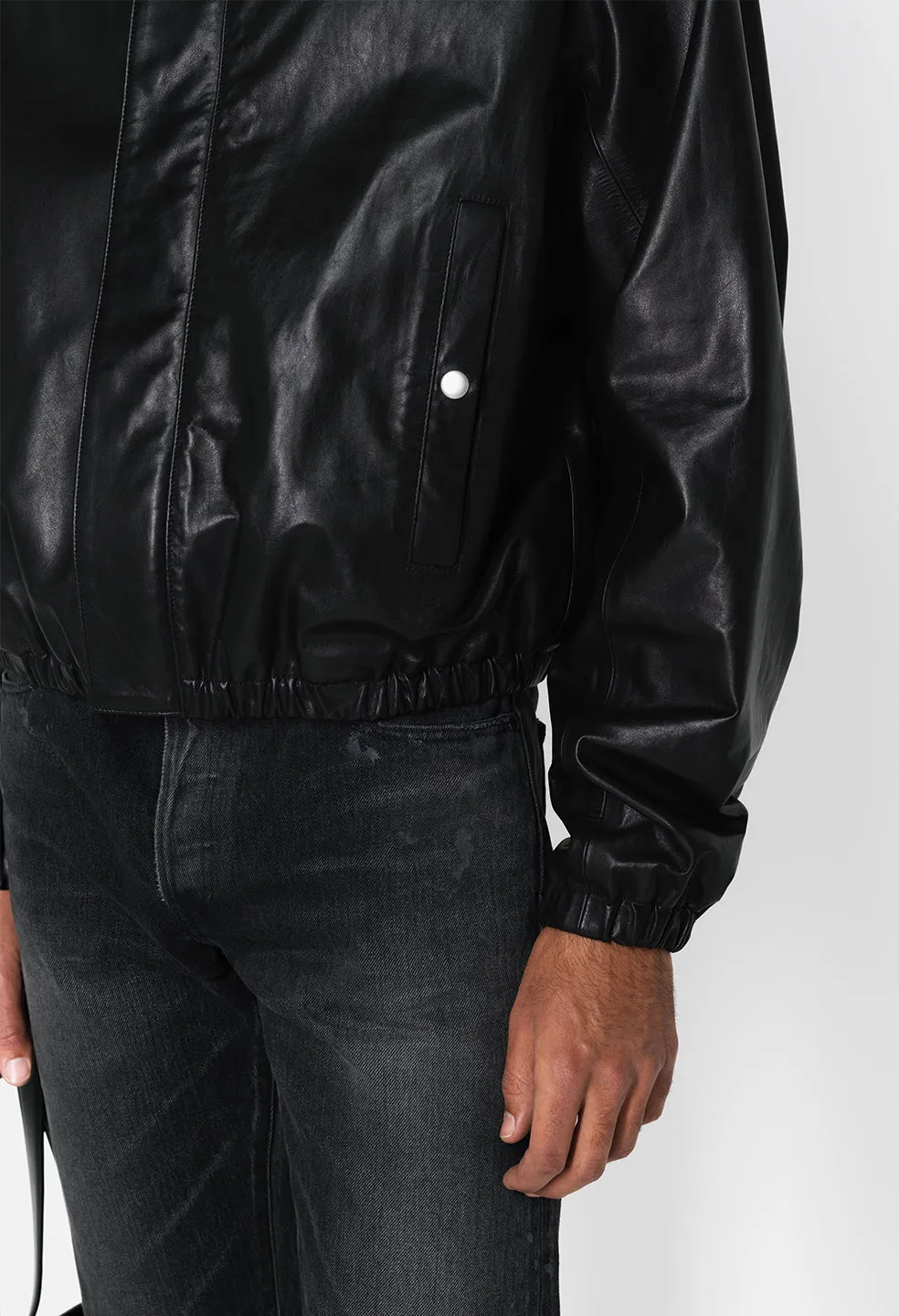 Leather Jumper Jacket / Black