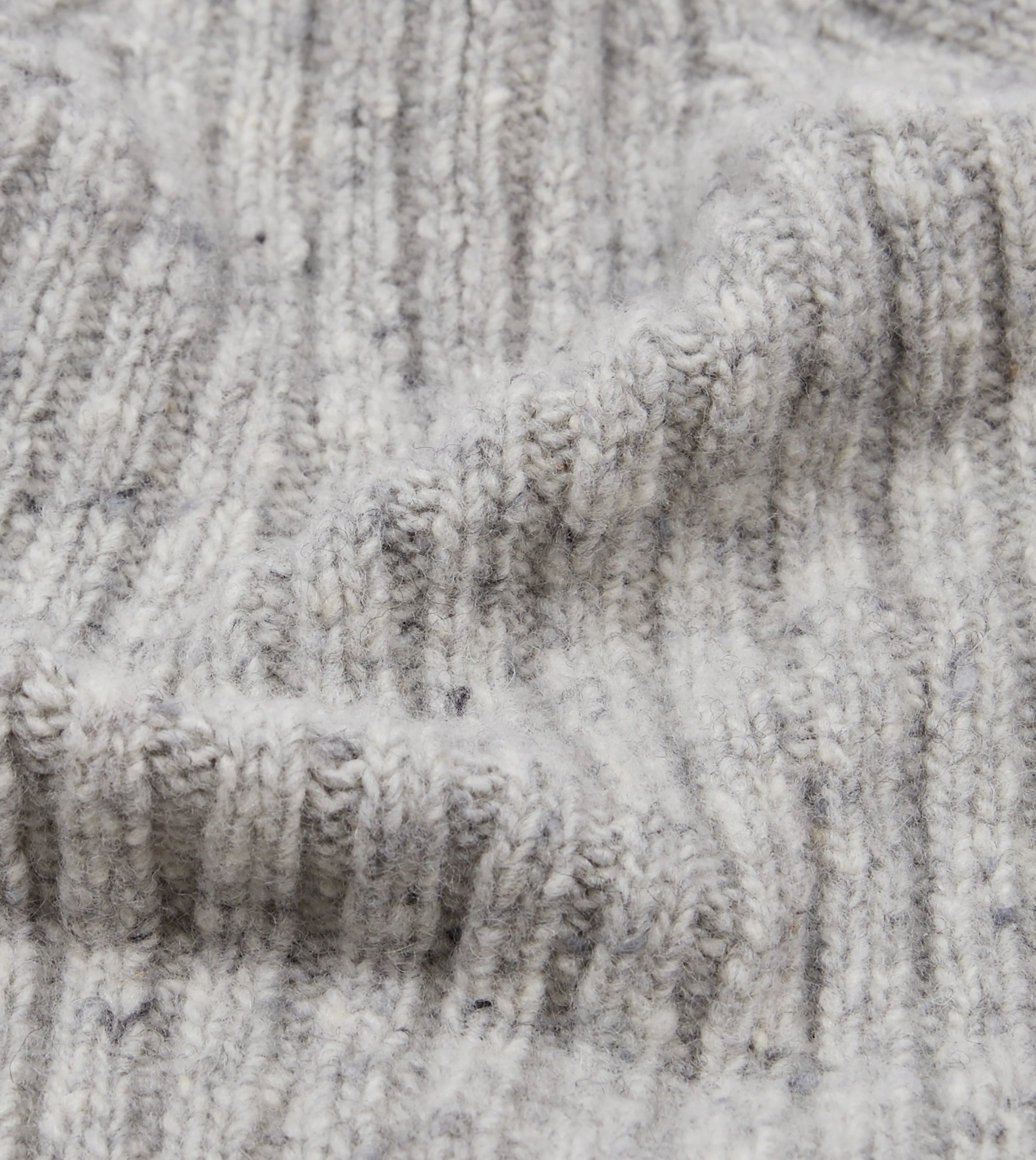 Light Grey Donegal Ribbed Merino Knit Cap