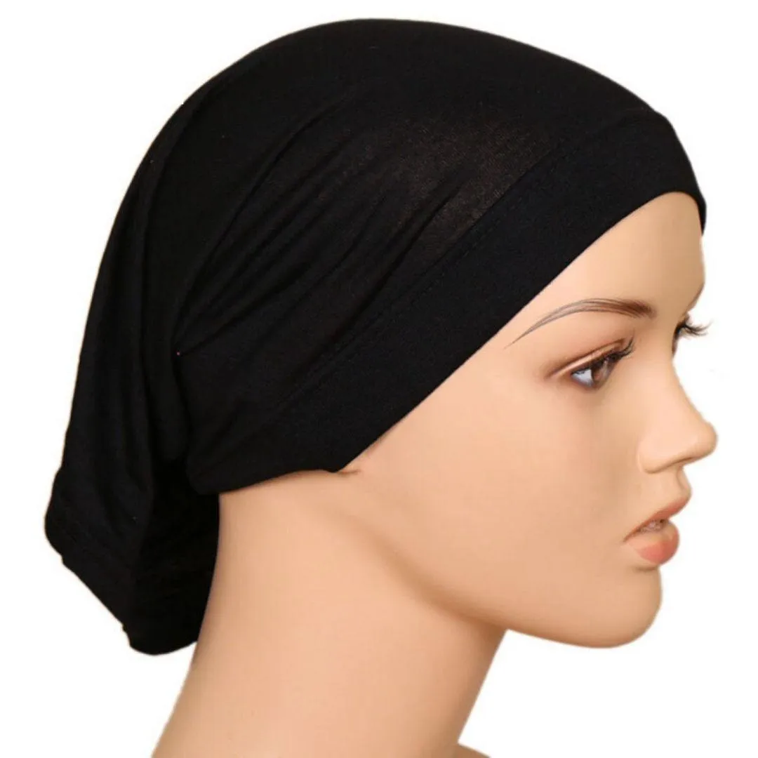 Lightweight Cotton Hijab Cap - Black