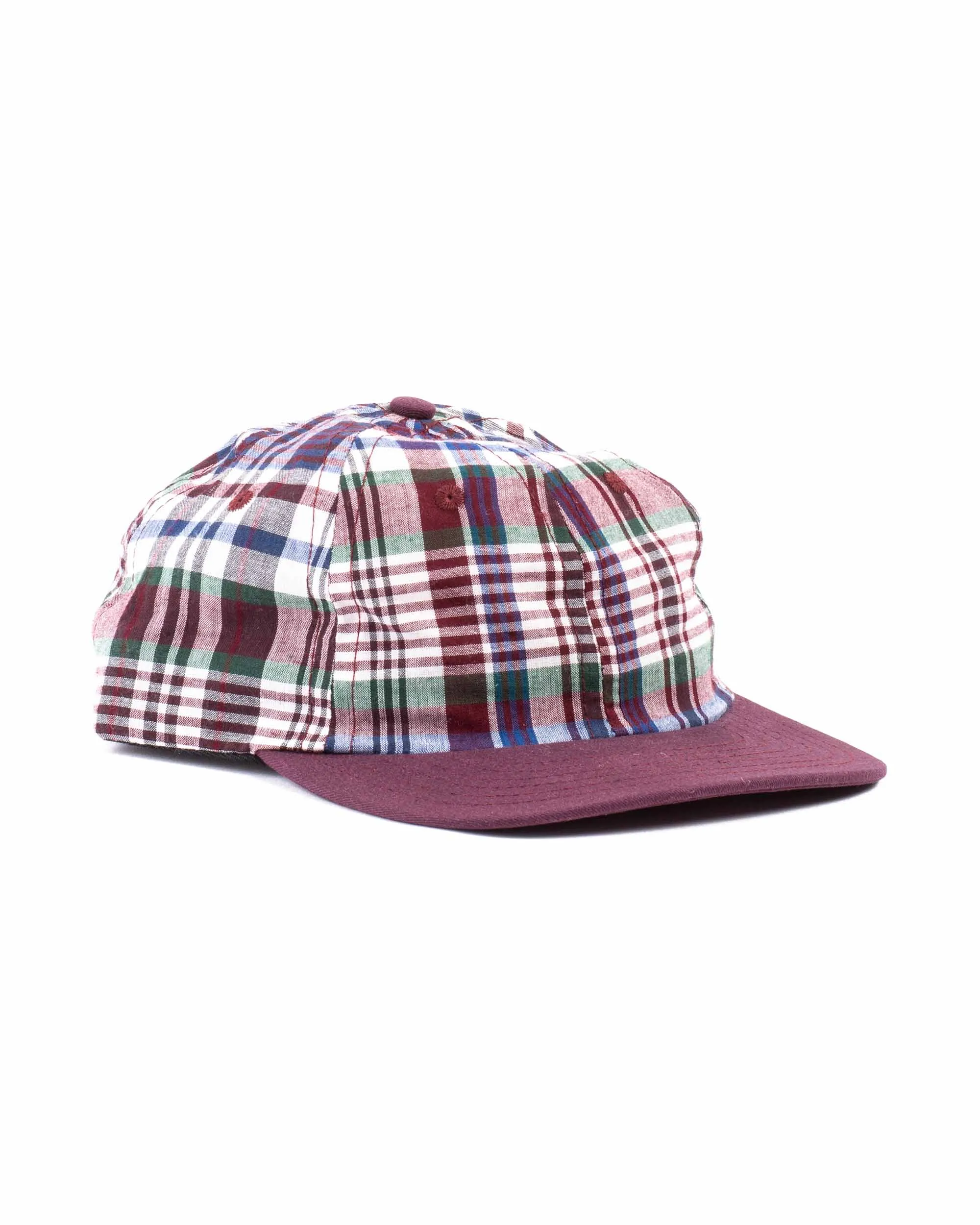 Lite Year Madras 6 Panel Cap Burgundy