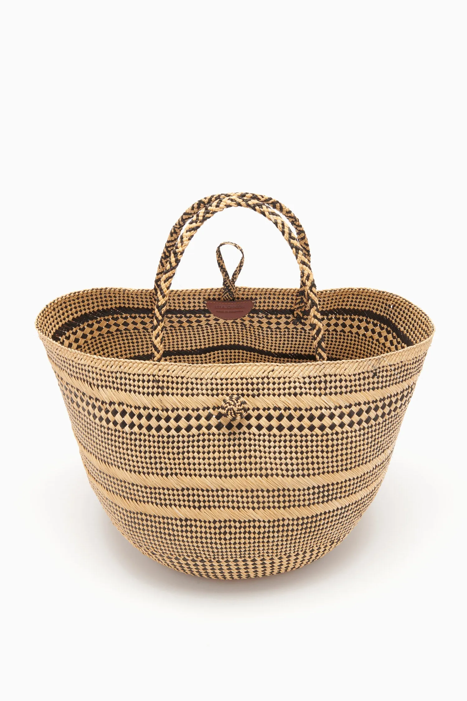 Marta Large Basket Tote - Chocolate Stripe