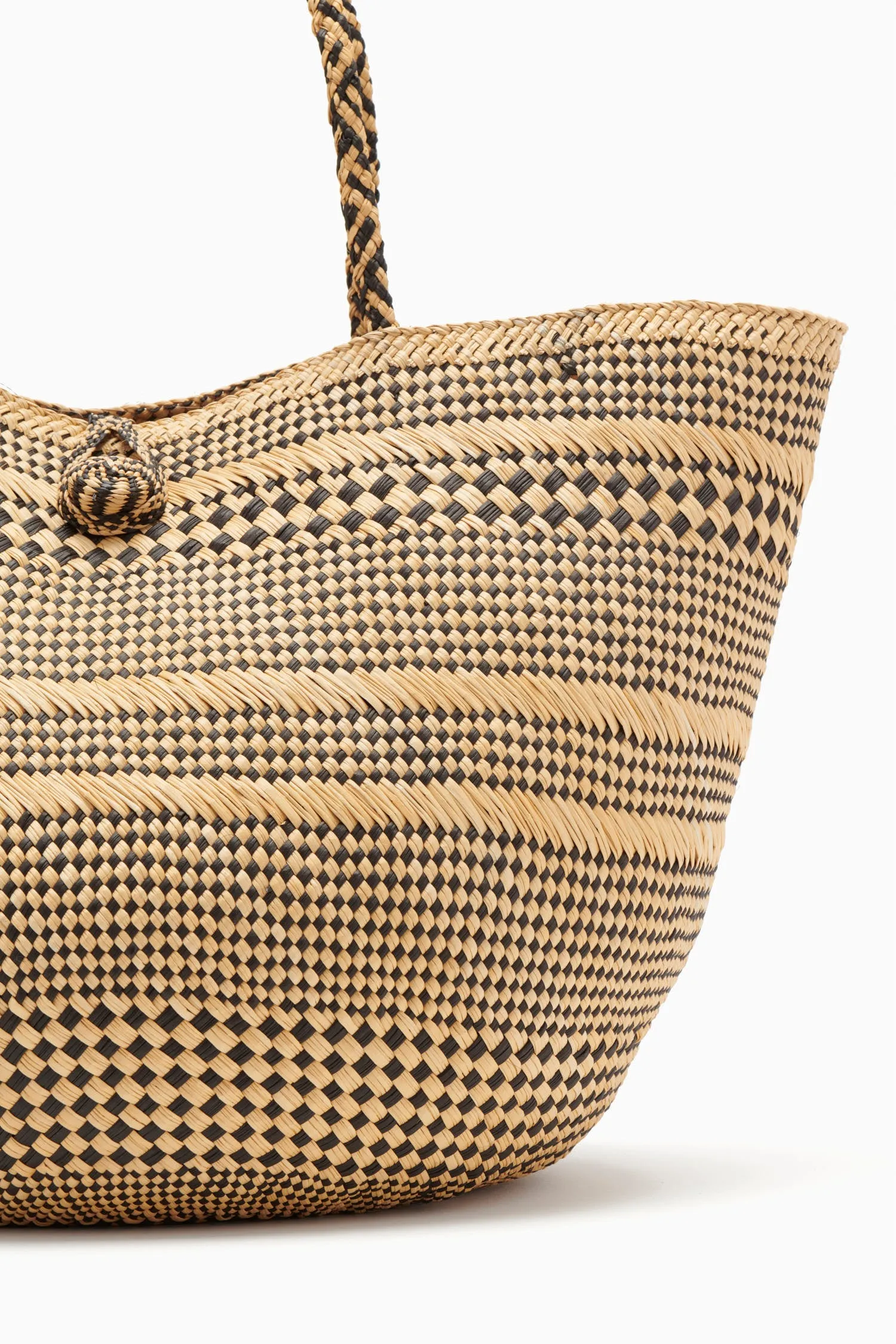 Marta Large Basket Tote - Chocolate Stripe