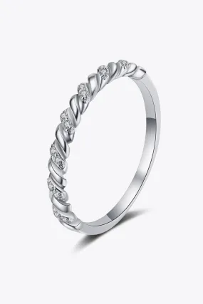 Moissanite Rhodium-Plated Half-Eternity Ring