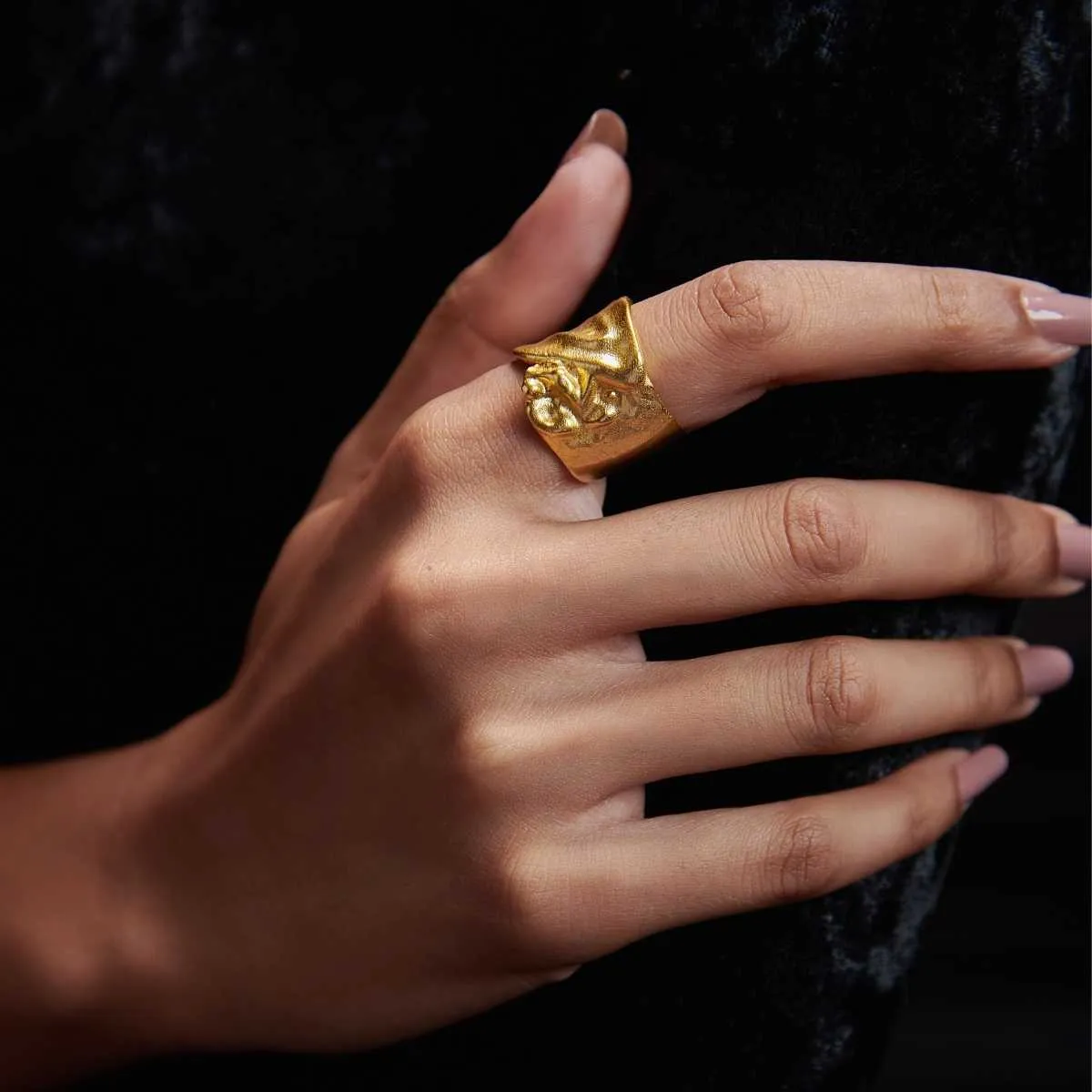 Nature's Art Goldtone Statement Ring