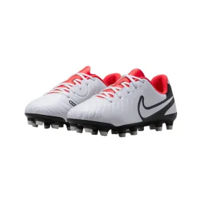 Nike boys football boot Legend 10 Club FG/MG DV4352 100 white-black-crimson