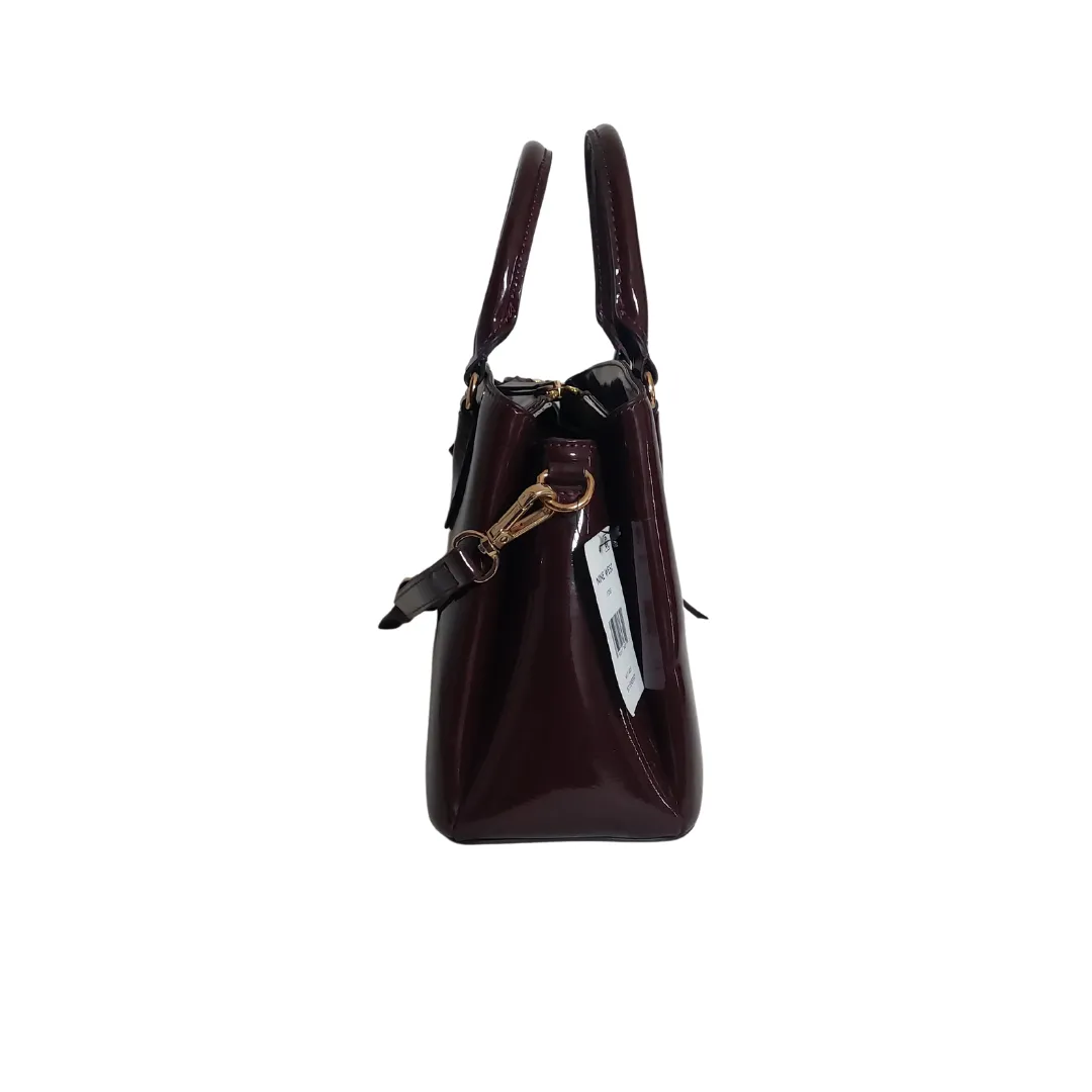 Nine West Patent Burgundy Rose Satchel | Brand New |