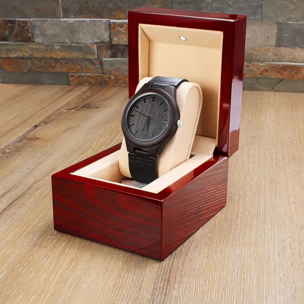 No Measure Of Time With You Will Be Long Enough Engraved Wooden Watch