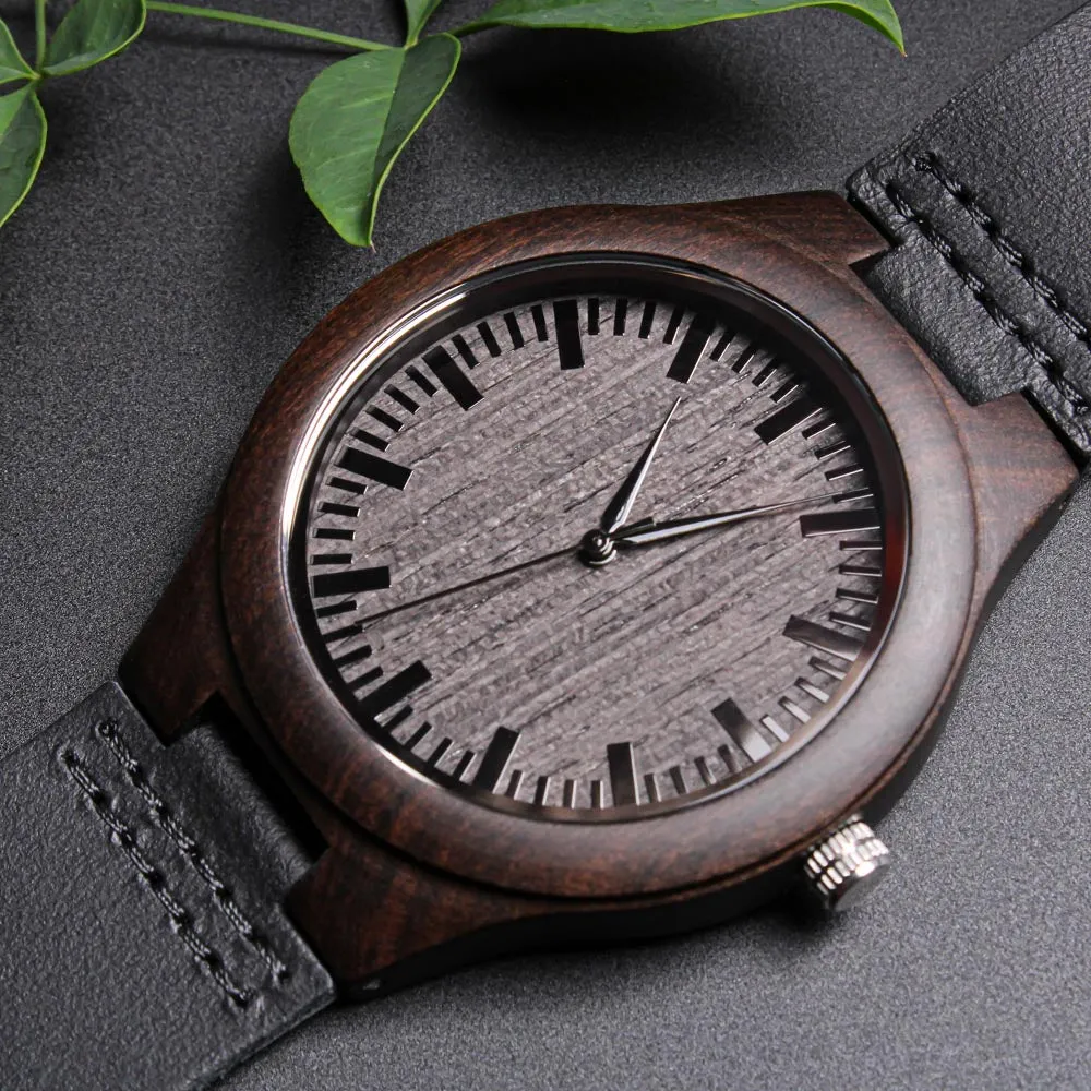 No Measure Of Time With You Will Be Long Enough Engraved Wooden Watch