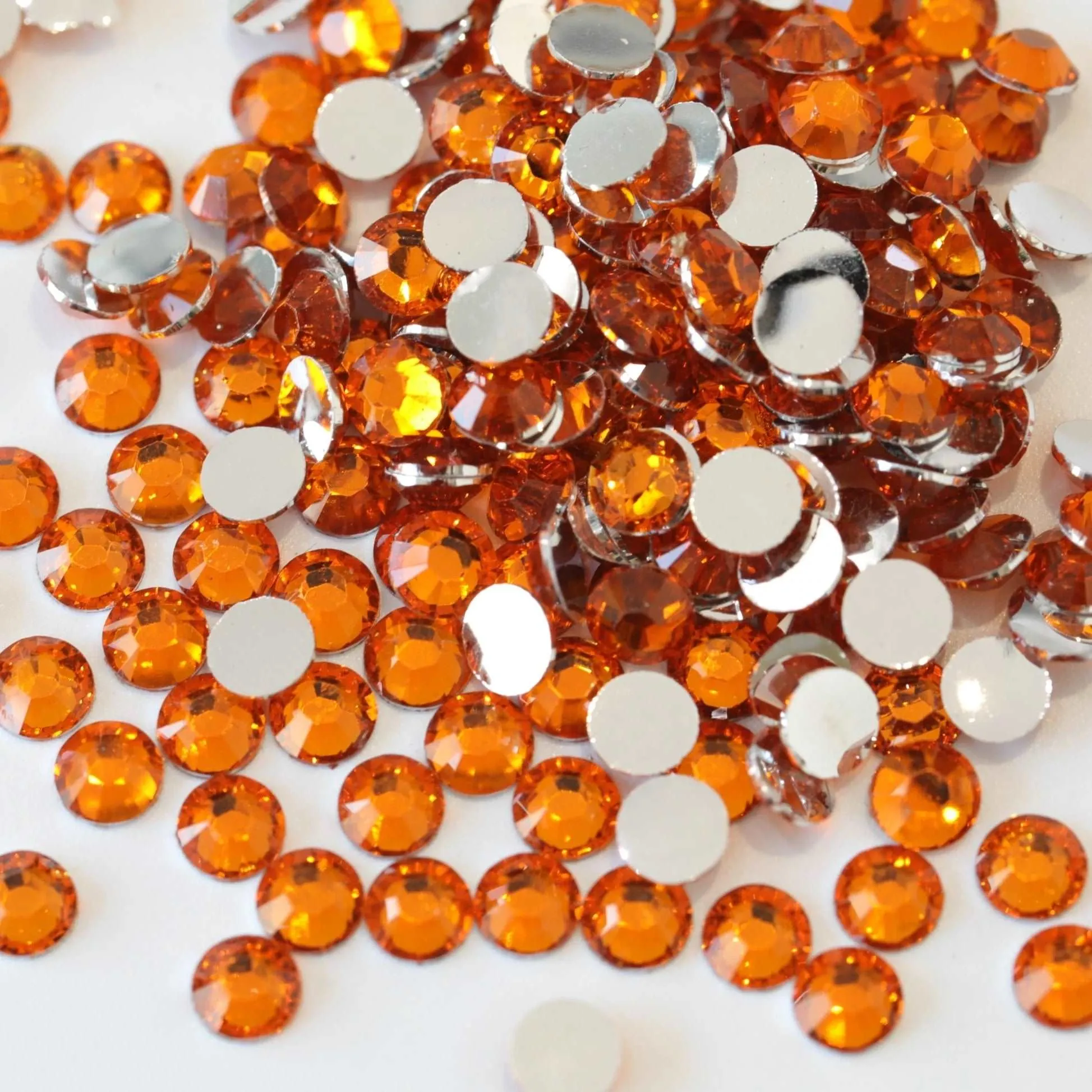 Orange resin rhinestones