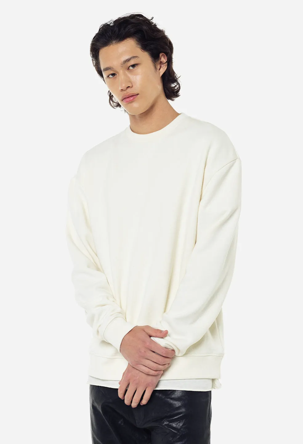 Oversized Crewneck Pullover / Salt