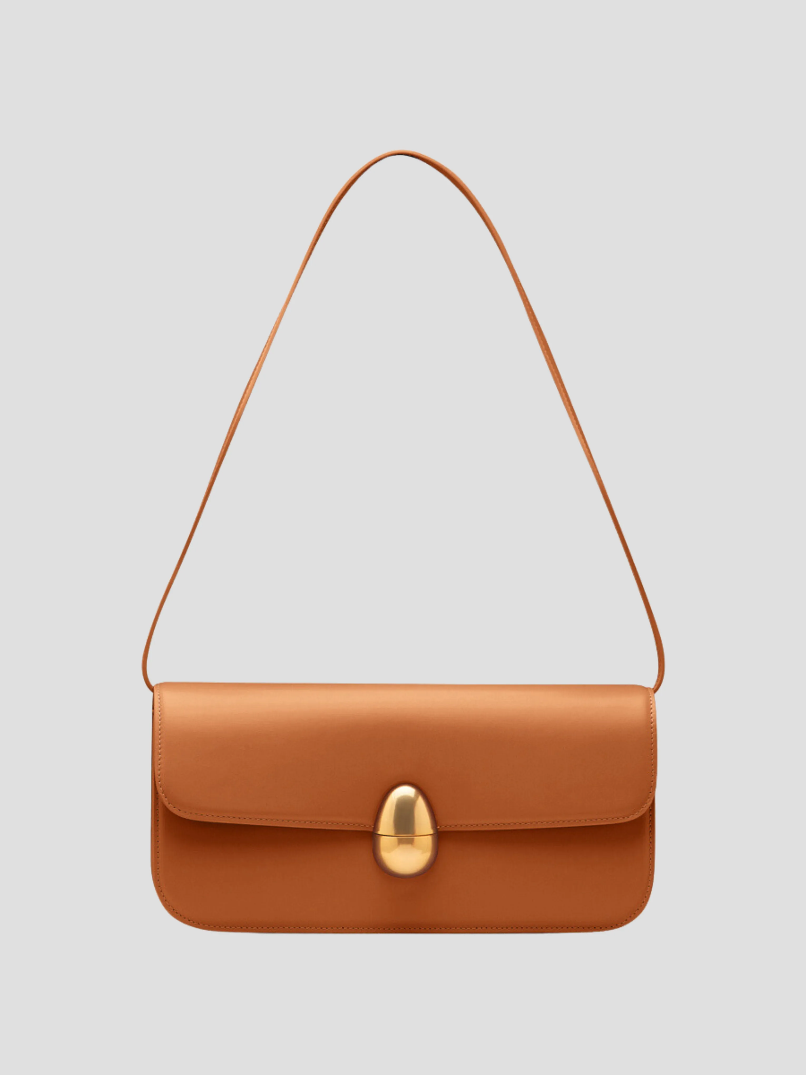 Phoenix Camel Leather Baguette Bag