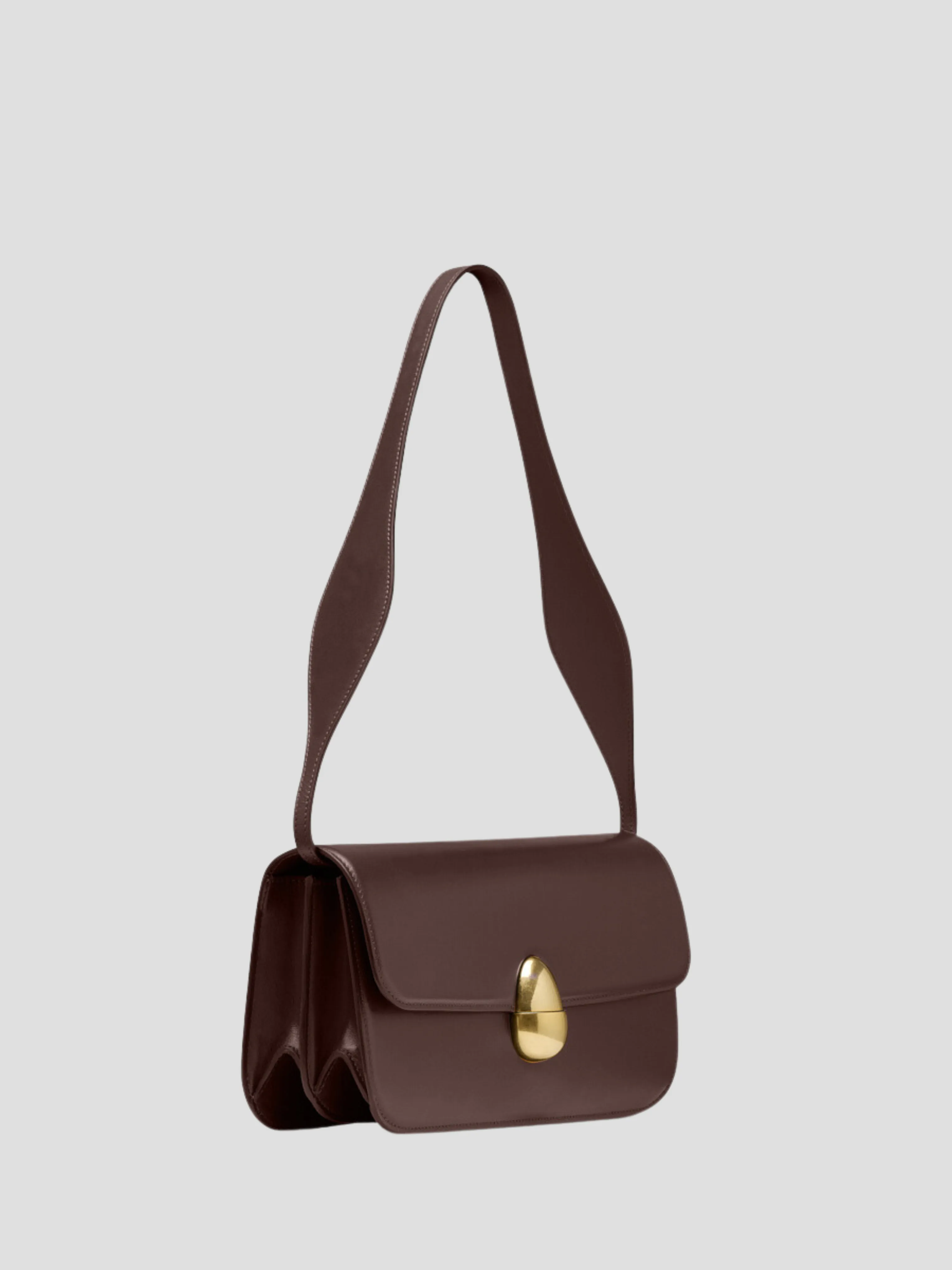 Phoenix Chocolate Baguette Leather Baguette Bag