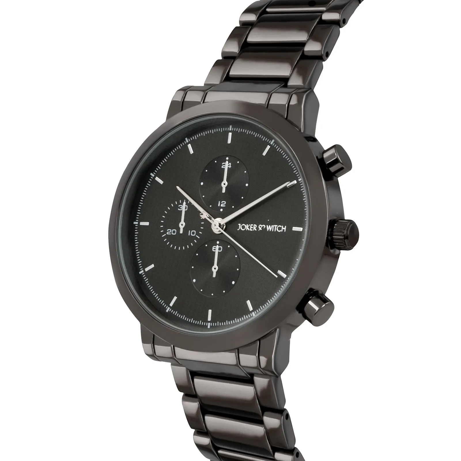 Pierce All Black Metallic Strap Watch