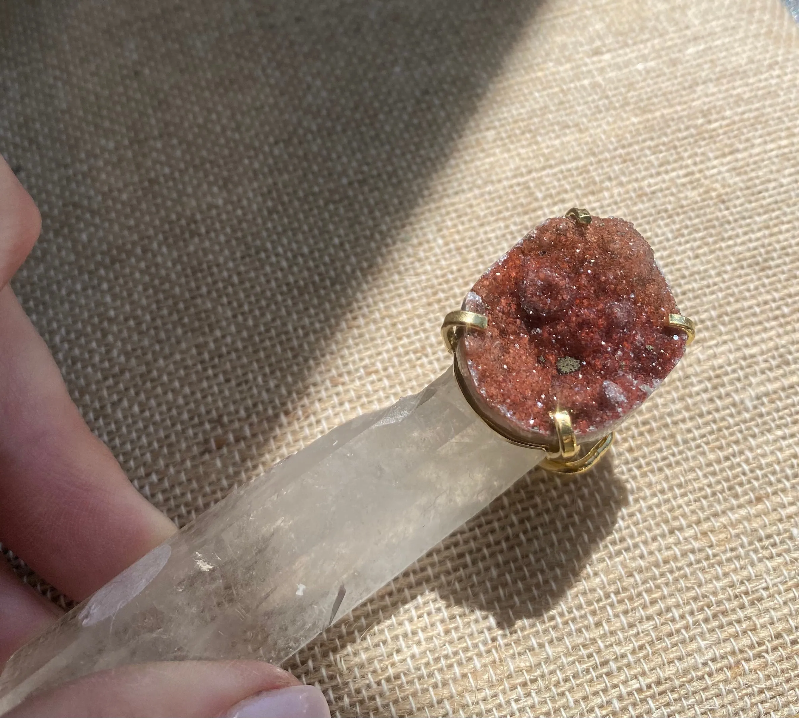 Red Amethyst Druzy Ring #31