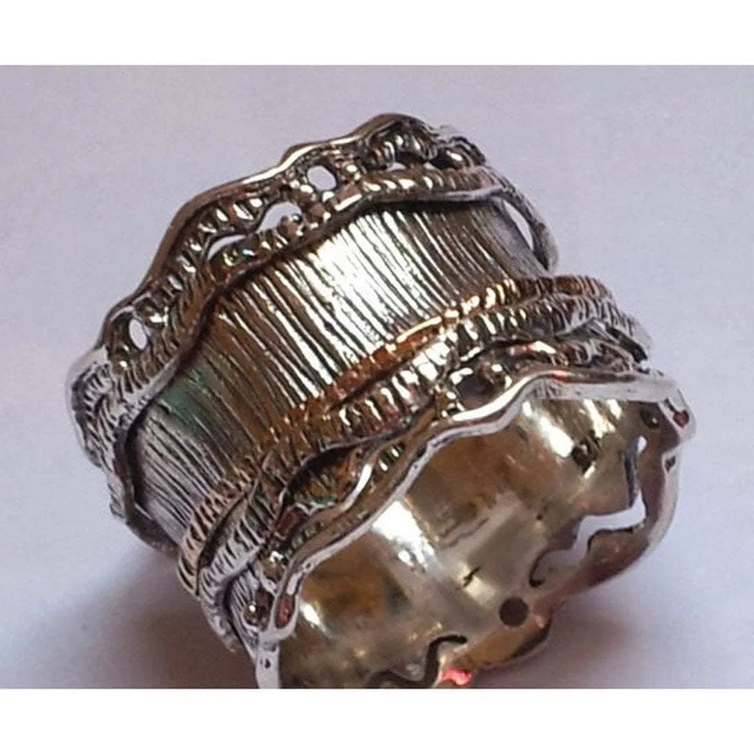 Ring for woman, romantic spinner ring , silver and gold rings , meditation ring