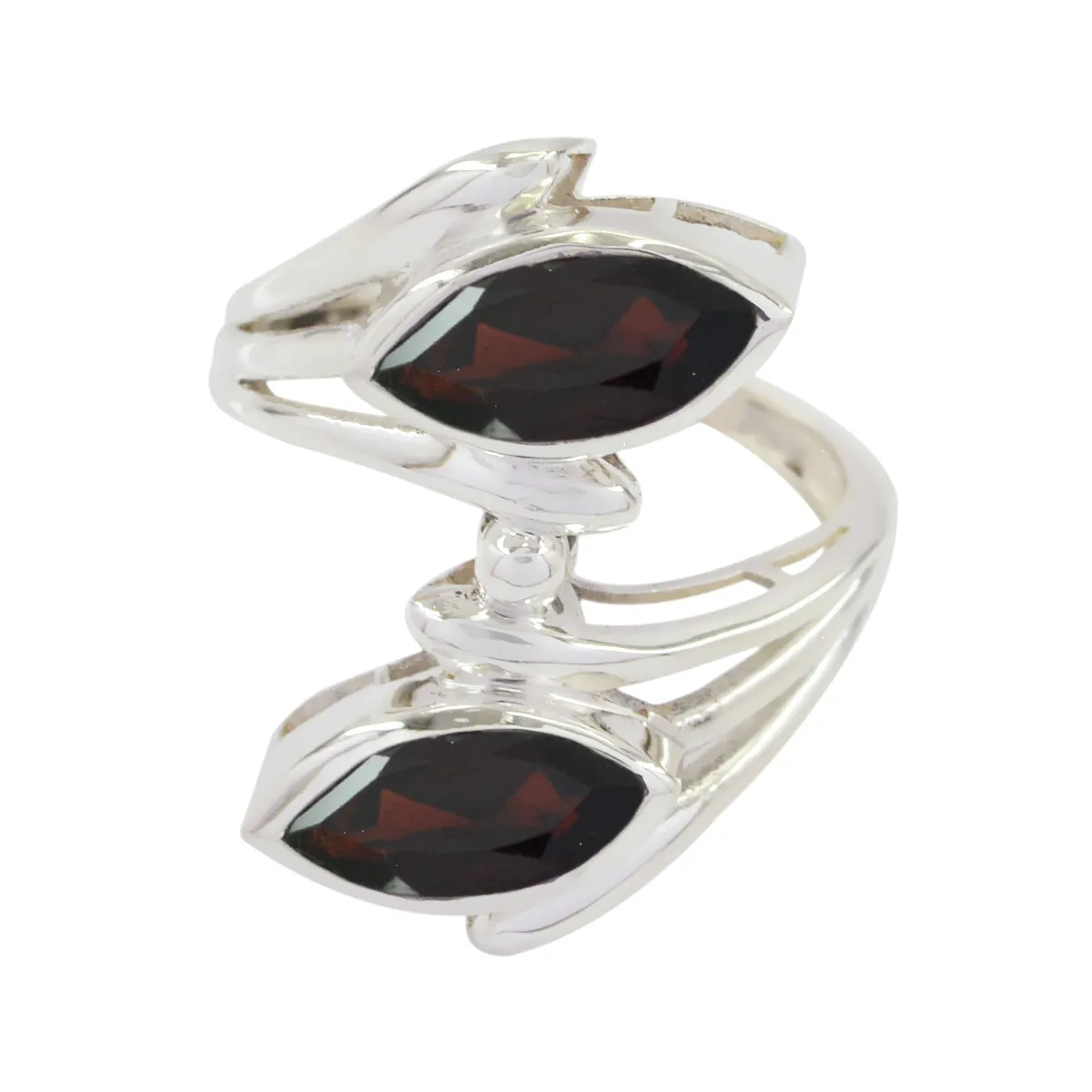 Riyo Fair Gemstone Garnet Silver Rings Famous Jewelry Designers