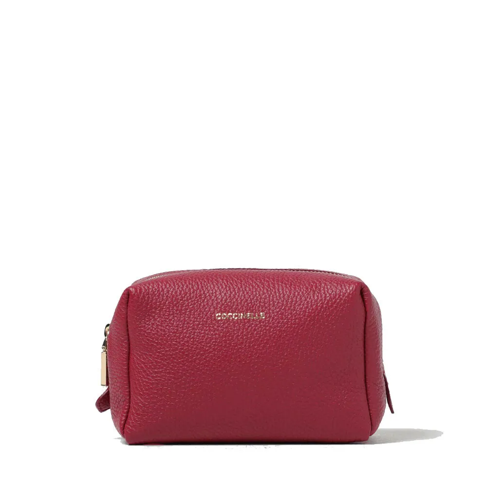 Set Tre Pochette da Viaggio COCCINELLE in Pelle Garnet Red - Pulp Pink - Hyper Pink