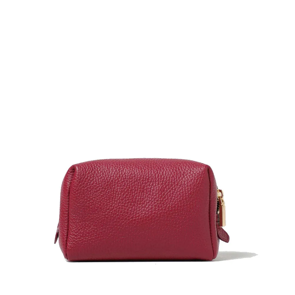 Set Tre Pochette da Viaggio COCCINELLE in Pelle Garnet Red - Pulp Pink - Hyper Pink