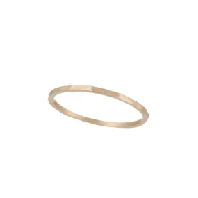 Solid Gold Matte Hammered Band, 14k