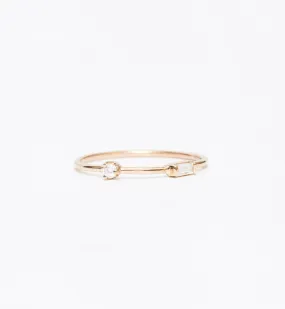 Spaced Baguette and Round Diamond Ring