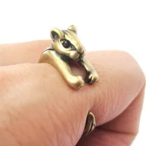 Squirrel Chipmunk Shaped Animal Wrap Around Ring in Brass | US Sizes 3 to 8.5