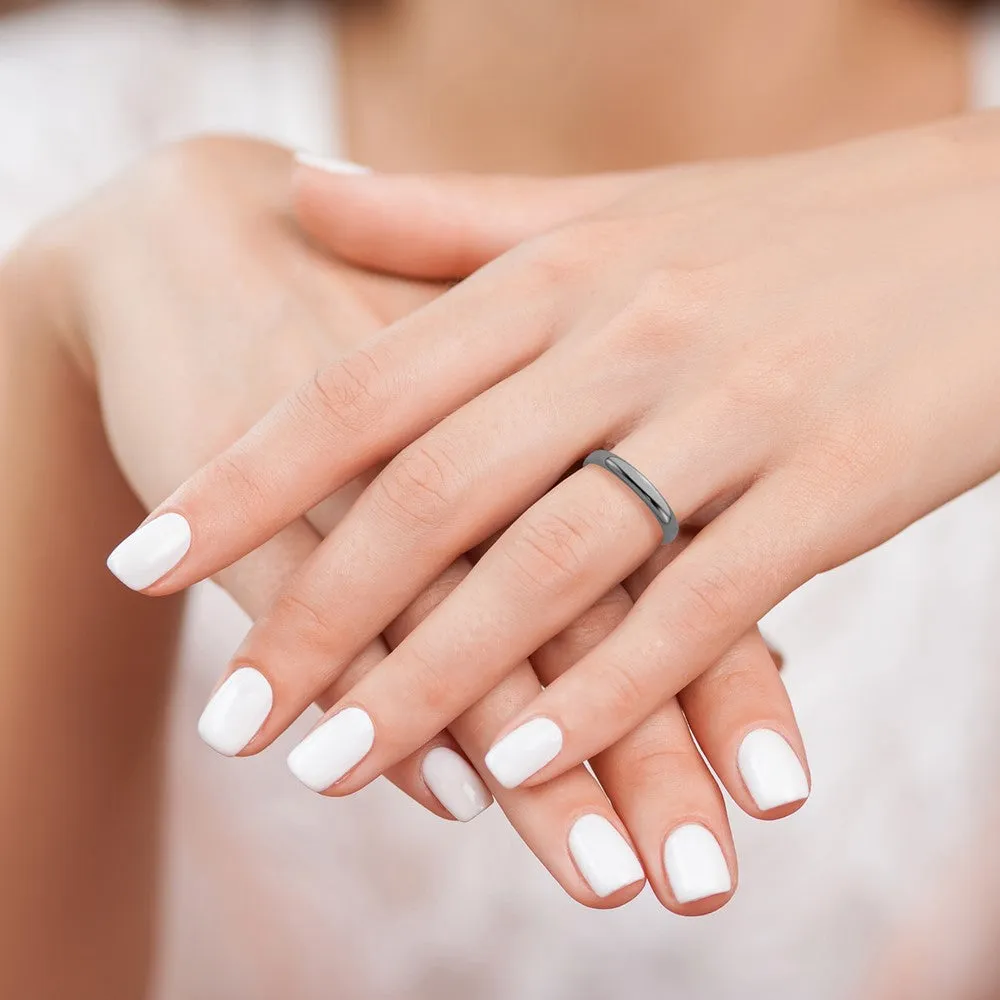 Stackable Expressions Black-Plated Polished Ring in Sterling Silver