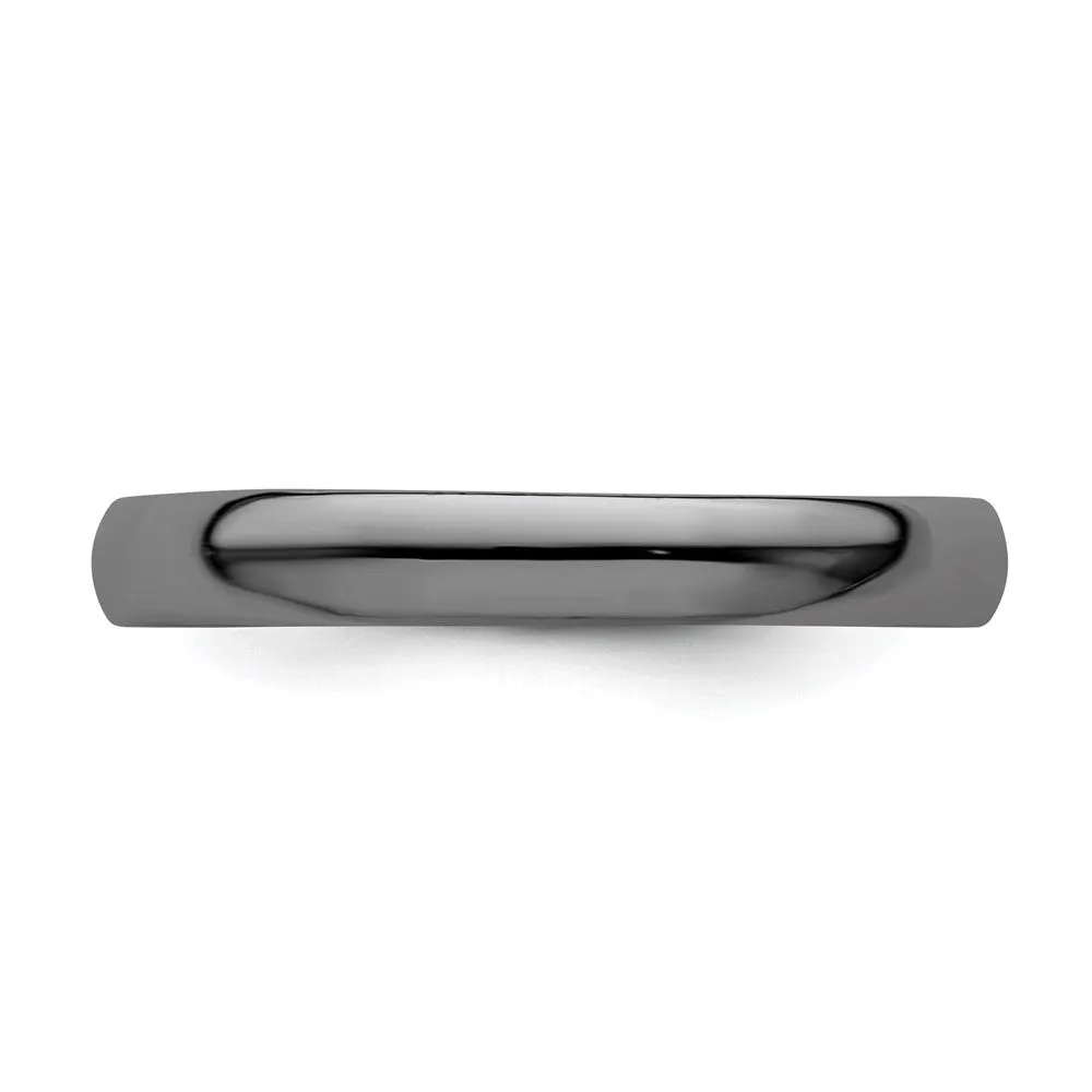 Stackable Expressions Black-Plated Polished Ring in Sterling Silver