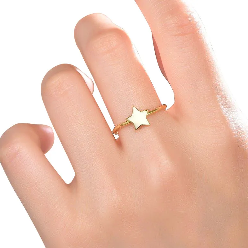 Star Engagement Ring Women Stacking Ring