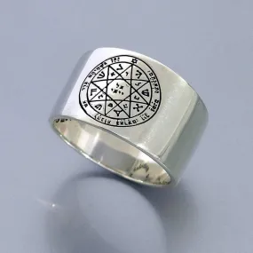 Sterling Silver Solomon Seal Ring for Woman for Protection. Anillo de Salomon