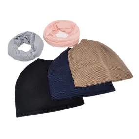 Thin Beanie Hat Solid Color Mesh Breathable HairBand Scarf Multifunctional