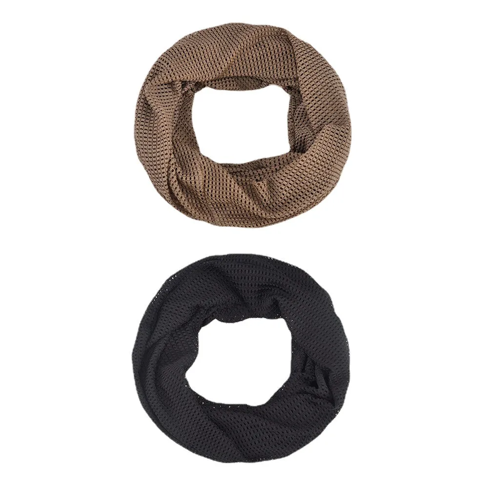 Thin Beanie Hat Solid Color Mesh Breathable HairBand Scarf Multifunctional