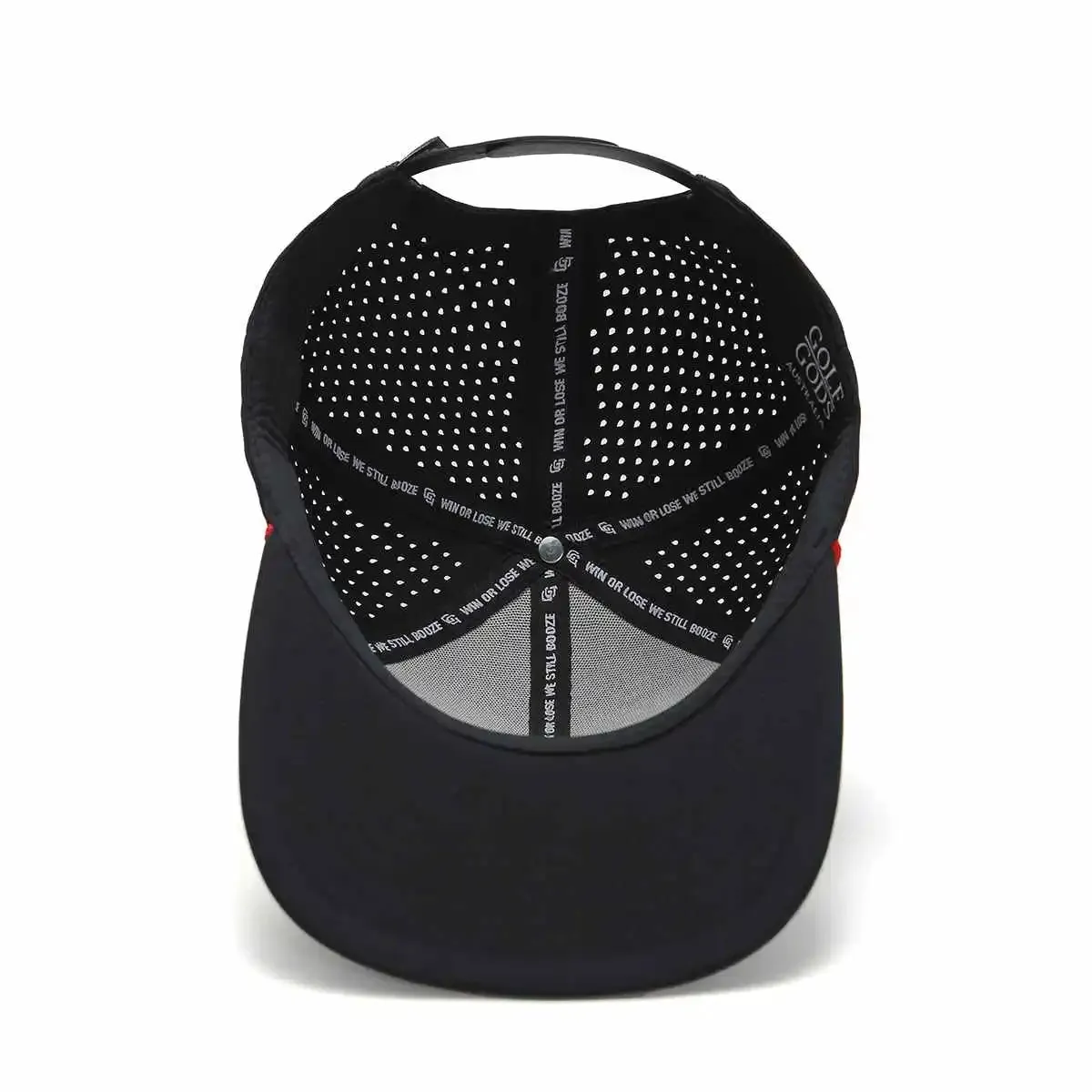 TOUR PRO Bushwood Members Golf Hat in Black with Flat Brim