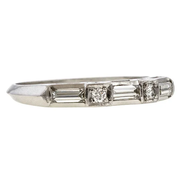 Vintage Baguette & Round Diamond Band