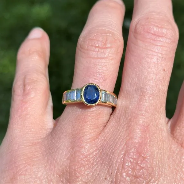 Vintage Sapphire & Diamond Ring