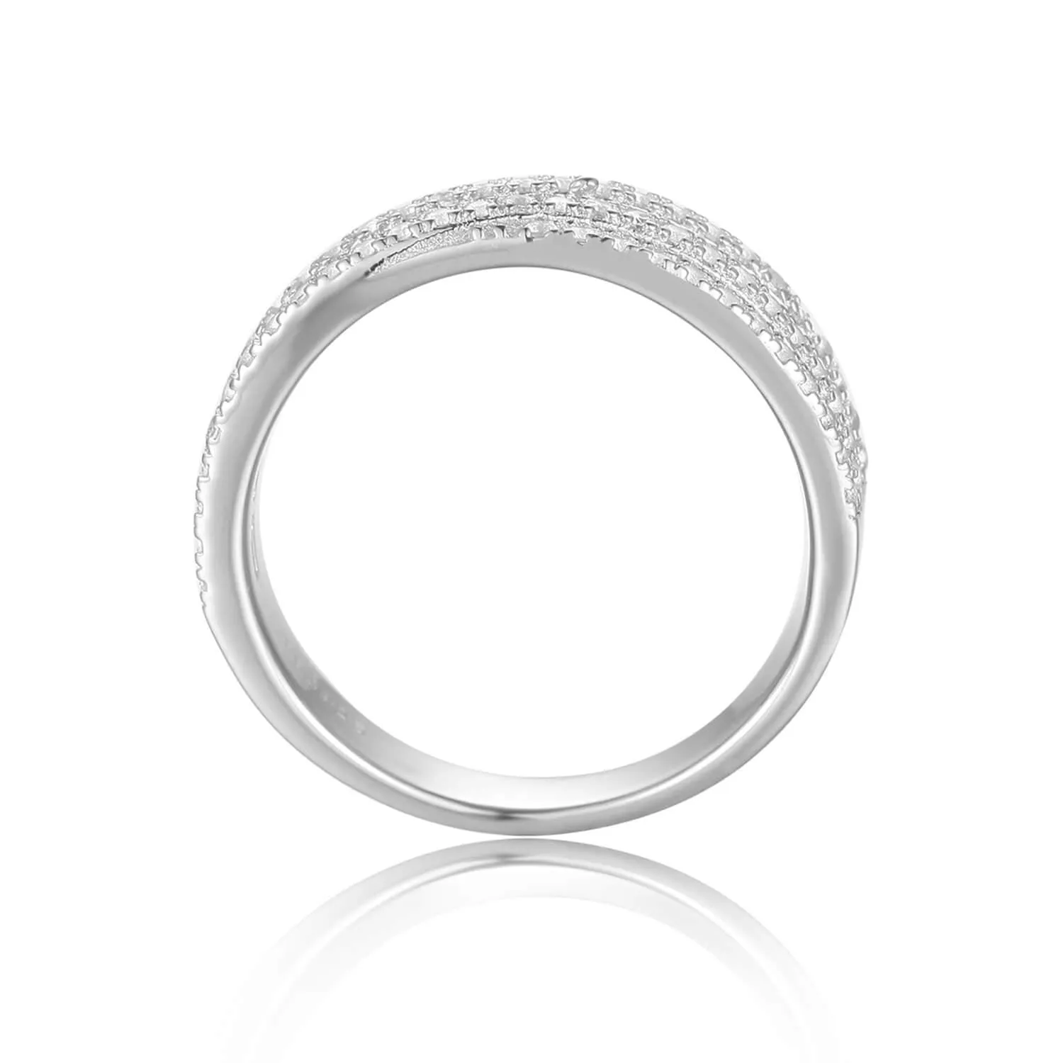 White Topaz Baguette Twist Ring