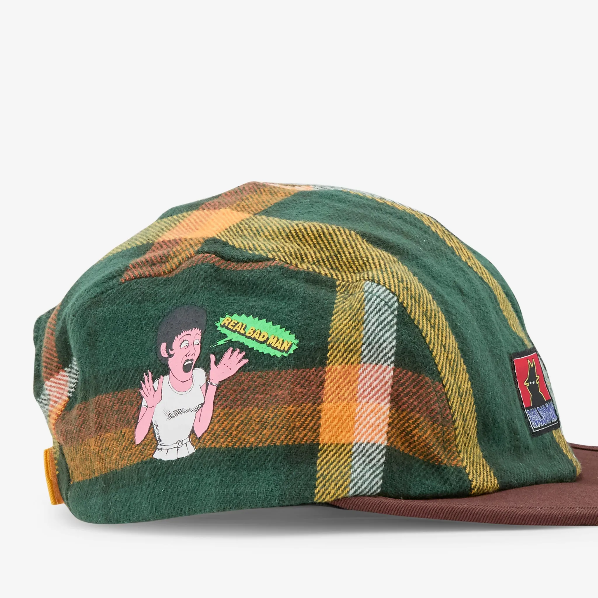 Work Flannel 4 Panel Cap Green | Brown